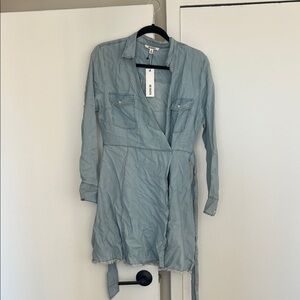 BB Dakota Soft Blue Wrap Dress